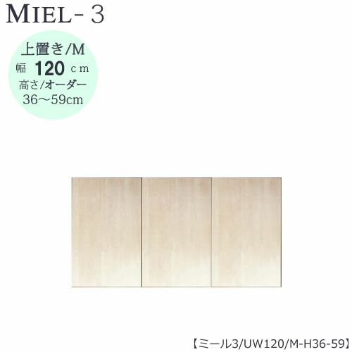 壁面収納MIEL-3/ミール上置きＵＷ１２０ＭＨ３６－５９【国産】【ユニット】【すえ木工】