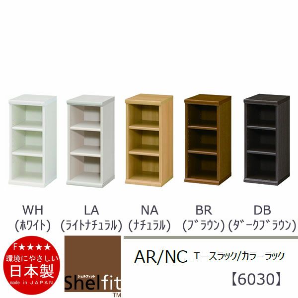 エースラック/カラーラックAR/NC6030〔高さ60・幅28.6・奥行31（cm）〕【シェルフィット】【収納】【棚】【本棚】【5色】【組み立て家具】【大洋】