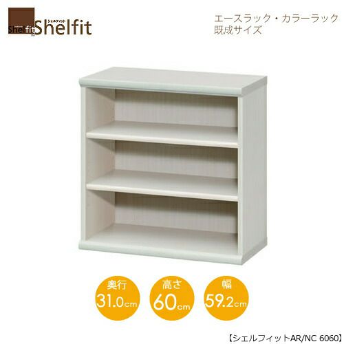 エースラック/カラーラックAR/NC6060〔高さ60・幅59.2・奥行31（cm）〕【シェルフィット】【収納】【棚】【本棚】【5色】【組み立て家具】【大洋】