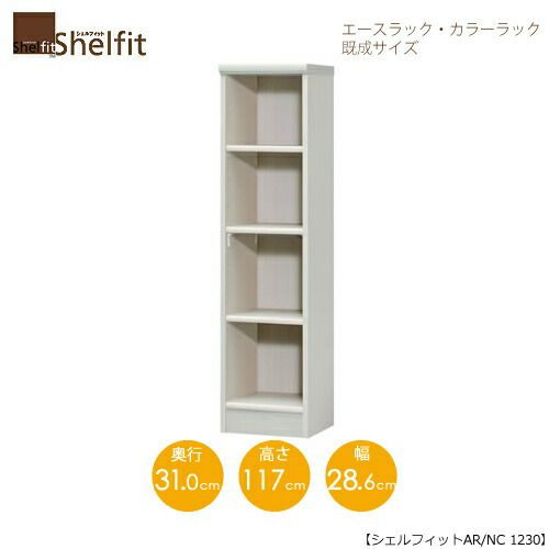 エースラック/カラーラックAR/NC1230〔高さ117・幅28.6・奥行31（cm）〕【シェルフィット】【収納】【棚】【本棚】【5色】【組み立て家具】【大洋】