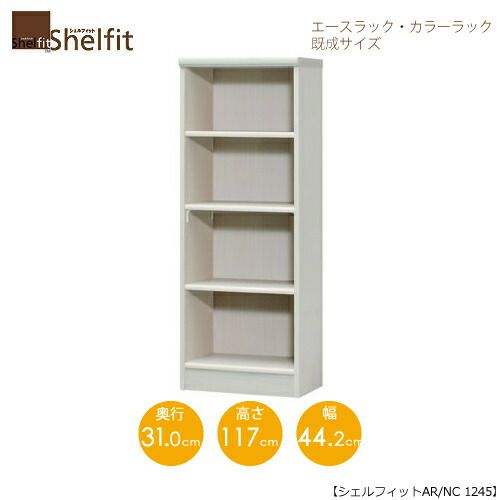 エースラック/カラーラックAR/NC1245〔高さ117・幅44.2・奥行31（cm）〕【シェルフィット】【収納】【棚】【本棚】【5色】【組み立て家具】【大洋】