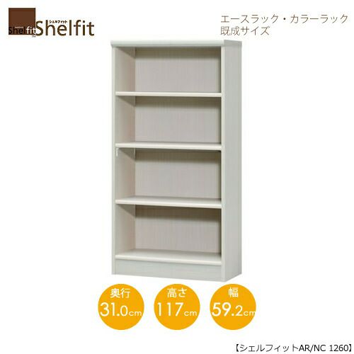 エースラック/カラーラックAR/NC1260〔高さ117・幅59.2・奥行31（cm）〕【シェルフィット】【収納】【棚】【本棚】【5色】【組み立て家具】【大洋】