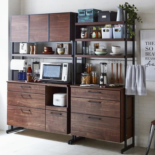 ルード84ＤＢ専用背面ロールバー【キッチンボード/レンジボード/収納/食器棚/オプション/古賀家具】