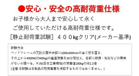 メーカー基準で静止耐荷重試験400kgクリア 大人も使えます