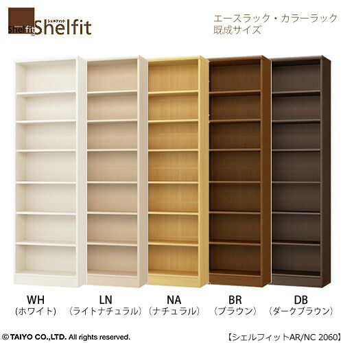 エースラック/カラーラックAR/NC2060〔高さ200・幅59.2・奥行31（cm）〕【シェルフィット/収納棚/本棚/5色/組み立て家具/大洋】
