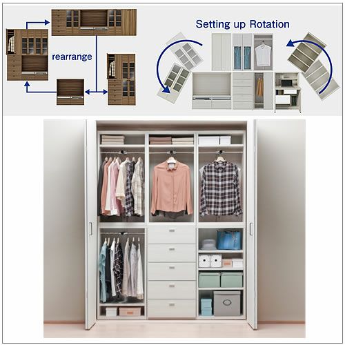 リビングシェルフワードローブ（オープン）/LCS-60【衣類収納/収納/リビング/ダイニング/ホームオフィス/フナモコ】