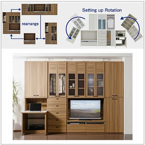 ※2台上下連結 連結時天井突っ張り金具も購入で耐震。