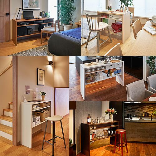 オーダー収納コンソールOSC73121-150R【デスク/収納/ホームオフィス/コンパクト/書斎/ダイニング/カウンター/ソファーバックテーブル/窓下/文机/テレビ台/ワークデスク/リビング/ドレッサー/サイドテーブル/DIY/高さ73cm/奥行30cm/幅121-150cm/大洋】