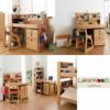 レイクウッド木製チェアLDC-34ANDB（ダークブラウン）【コイズミ】【学習机】【イス】【子供部屋】【座面調節】