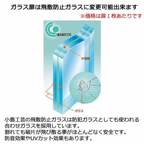 ニューオファーNOF飛散防止ガラス６０cm幅（１枚）【書棚/家電/収納棚/壁面収納/国産家具/小島工芸】