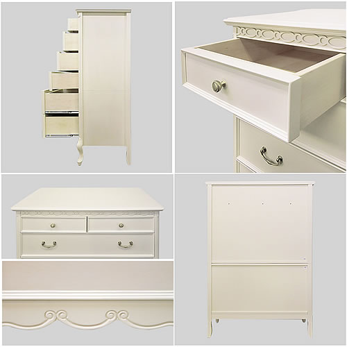 フルールハイチェスト90WH【インテリア/リビング/ダイニング/クラシカル/東海家具】