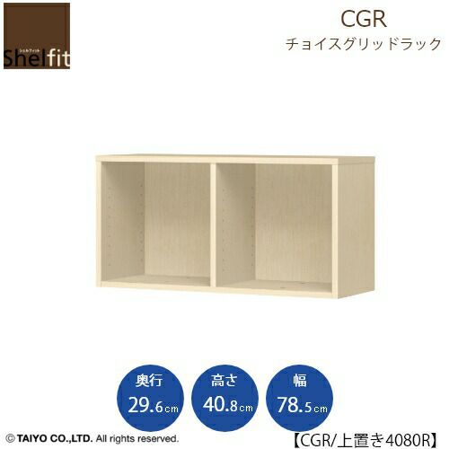 チョイスグリッドラックCGR上置き4080R〔奥行29.6cm〕【多目的ラック/オープンラック/リビング収納/オフィス/ショップ/大洋】