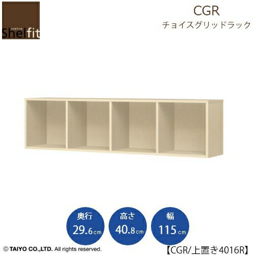 チョイスグリッドラックCGR上置き4016R〔奥行29.6cm〕【多目的ラック/オープンラック/リビング収納/オフィス/ショップ/大洋】