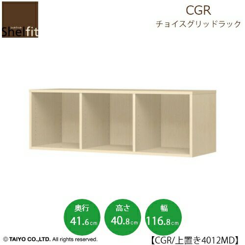 チョイスグリッドラックCGR上置き4012MD〔奥行41.6cm〕【多目的ラック/オープンラック/リビング収納/オフィス/ショップ/大洋】