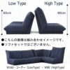 フラッシュHコーナー（ハイタイプ）【リビング/ソファ/組み合わせ/サイズ豊富/カラー豊富/ハイバック/ローバック/フロアソファ/コーナーソファ】