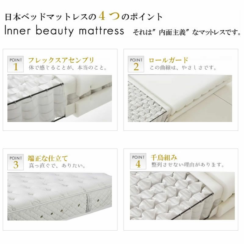 日本ベッドマットレスシルキーポケットマットレスハード11258-CQ〔クイーン〕【大正堂オリジナル仕様/日本ベッド/寝具/寝心地/快適睡眠】