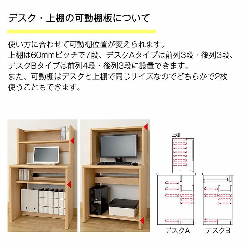 アコードデスク/上置き60U【書斎デスク/書棚/ホームオフィス/小島工芸】