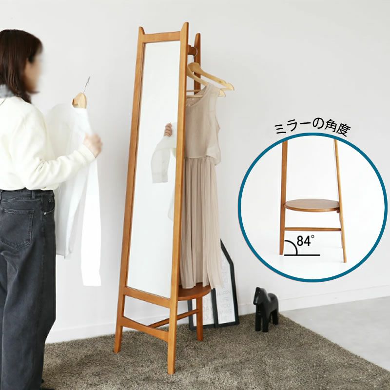 ミラーハンガーM-3714BR姿身鏡衣類収納玄関OAKER市場株式会社