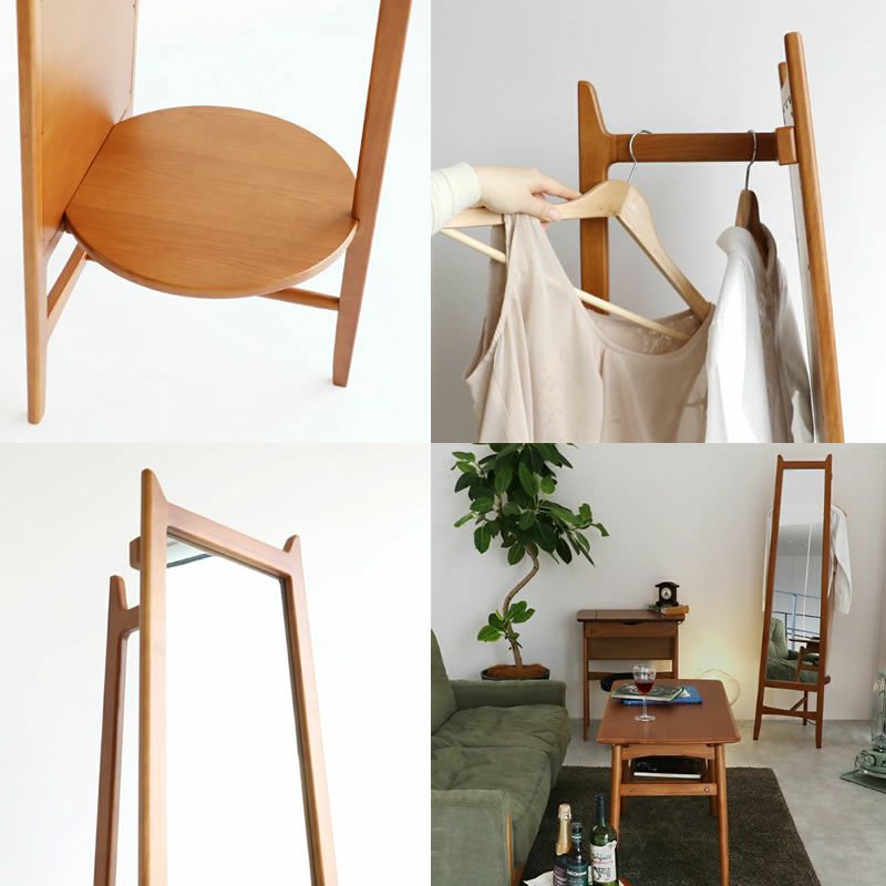 ミラーハンガーM-3714BR姿身鏡衣類収納玄関OAKER市場株式会社