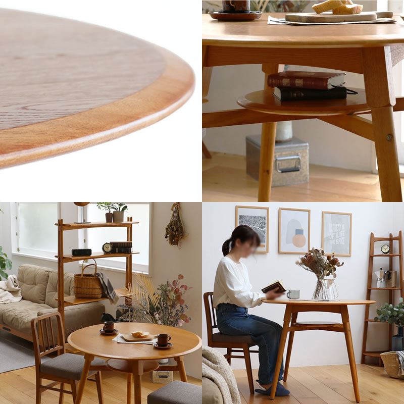 ダイニングテーブルT-3743BR円形テーブルオーク材OAKER市場株式会社