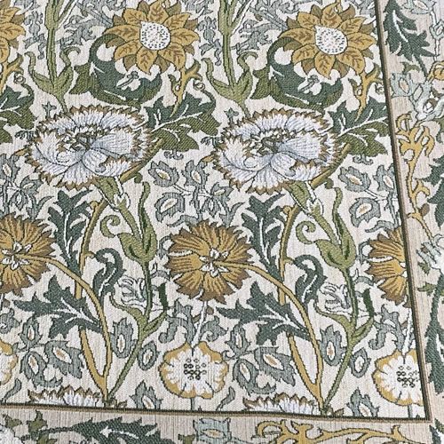 玄関マット・ラグピンク＆ローズFH171860x90〔イエロー〕【モリスデザインスタジオ/ウィリアムモリス/ナデシコ/キッチンマット/玄関マット/川島織物セルコン】