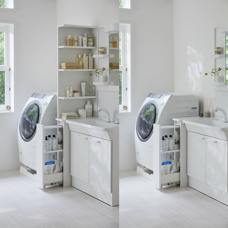 サニタリーすきまくん幅15-45奥行42/52洗面収納棚洗面サイド収納TTLTTR