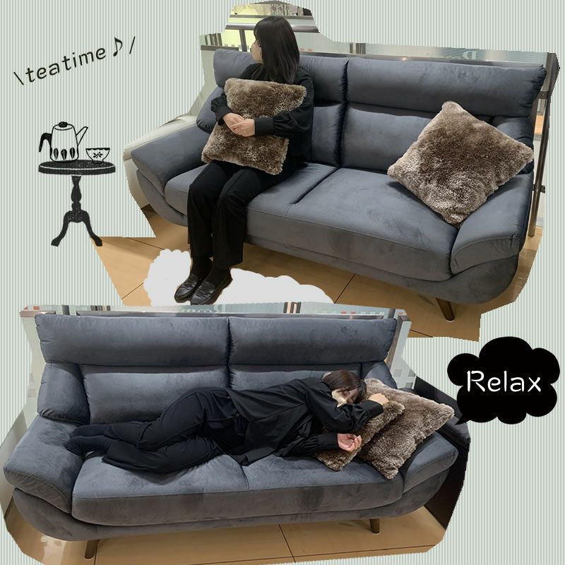 ビーズ8194D/2.5人掛けソファ【大正堂オリジナル/クール/おしゃれ/撥水加工/ファブリック】